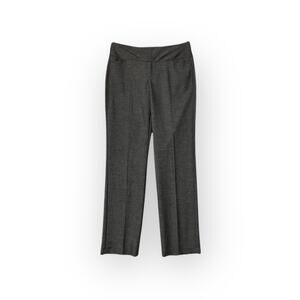 Elle Women's Grey Chambray Mid-Rise Straight Leg 34.5" Inseam Career Pants SZ 6L